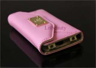 Luxury Leather and card Bag wallet bag holder Case for iPhone 4S 4G 