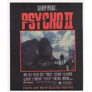    1983 Anthony Perkins Psycho II Movie Promo Print Ad