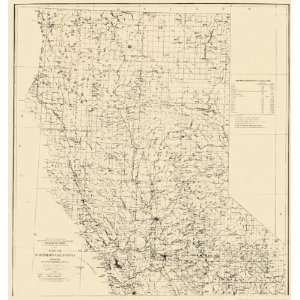  PLACER MINING AREAS IN NORTHERN CALIFORNIA (CA) MAP 1932 