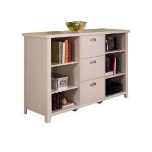   Loft Office 3 Drawer Lateral Wood File Cabinet in Distressed White