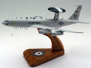 Boeing AWACS E 3 Wood Desktop Military Airplane Model  