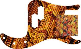 Pickguard 4 Fender P Bass Guitar Textured YL Snakeskin    
