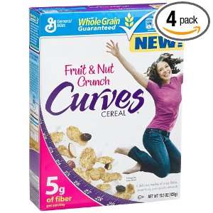 Curves Fruit & Nut Crunch Cereal, 15.5 Ounce Boxes (Pack of 4)