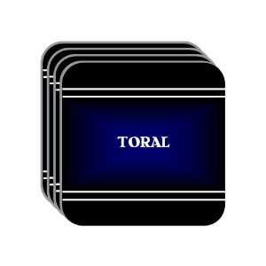 Personal Name Gift   TORAL Set of 4 Mini Mousepad Coasters (black 