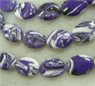 13x18mm Purple Oval Malachite Stone Loose Bead 15 JN11  