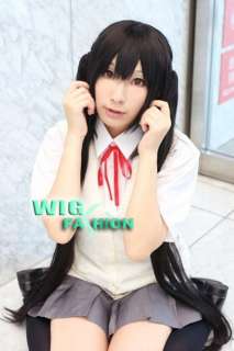 ON!Nakano Azusa Long Black Cosplay Wig With Ponytails  