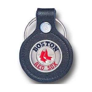   Leather & Pewter MLB Key Ring   Boston Red Sox