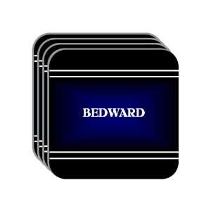 Personal Name Gift   BEDWARD Set of 4 Mini Mousepad Coasters (black 