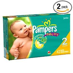 Pampers Baby Dry Diapers, Jumbo Pack, Size 2, 42 Count (Pack of 2)
