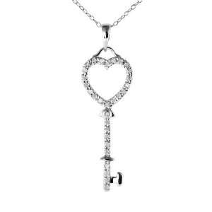  Diamonds in Silver Key To Her Heart Pendant (.25 ct. tw 