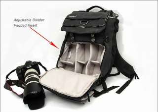 Khaki Canvas DSLR SLR Camera Bag Laptop Backpack Rucksack Bag For 