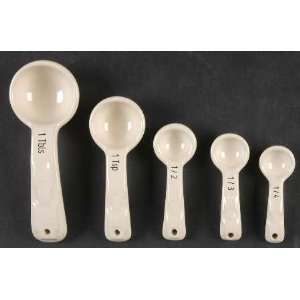  Longaberger Woven Traditions Ivory 5 Pc Ceramic Measuring 