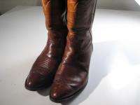TONY LAMA Brown Leather Cowboy Western Boots Men 10.5 EE Extra Wide 