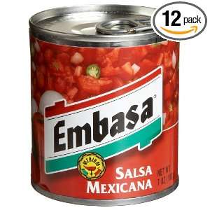 Embasa Salsa Mexicana, Medium, 7 Ounce Cans (Pack of 12)  