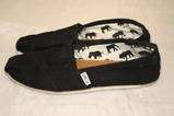 TOMS TOMS WOMENS 8.5 CLASSIC BLACK COTTON CANVAS LOAFERS CASUAL SHOES 