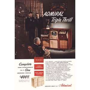 Admiral Triple Thrill Entertainment Vintage Ad   1960s 