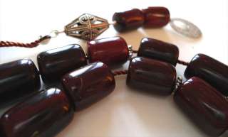Greek Komboloi Prayer Beads Tesbih Tasbih BURGUNDY Amber Faturan TK005 