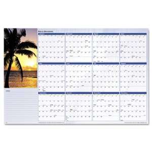   Beach Images Reversible/Erasable Yearly Wall Calendar