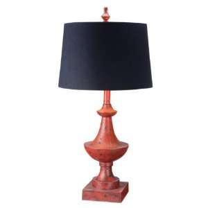  Urn Style Red with Black Shade Table Lamp: Home Improvement
