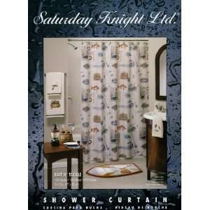  Fishing Bait N Tackle Shower Curtain by Saturday Knight 