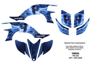 YAMAHA YFZ 450 Atv Graphic Decal Sticker Kit #6666Blue  