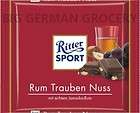 RITTER SPORT   Rum Raisin Nut chocolate   100 g bar