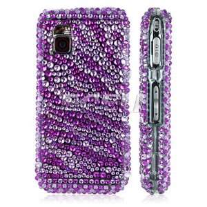   Ecell   PURPLE ZEBRA 3D CRYSTAL BLING CASE FOR LG GM750: Electronics