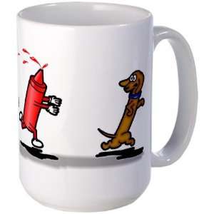 Run Wiener Dog Funny Large Mug by CafePress:  Kitchen 