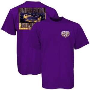  LSU Tigers Purple Stadium 2007 National Champions T shirt 