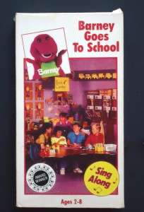 VINTAGE 1989 Barney Goes To School Sing Along VHS Tape  