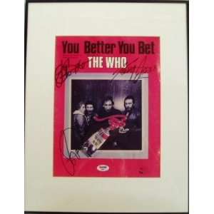 The Who Signed & Framed You Better You Bet Sheet Music Cover  