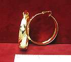 MADE IN USA   Clip on 14KT Gold Plated Texture Hoop Ear