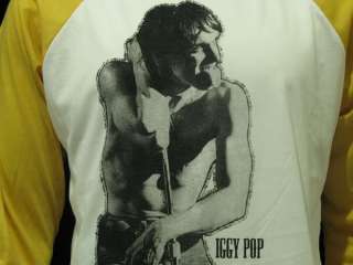 IGGY POP THE STOOGES Punk Rock Vintage Re Printed Jersey T Shirt Mens 
