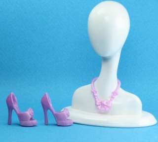 Light Purple High Heel Open Toe Shoes Necklace for Barbie  