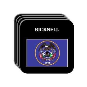  US State Flag   BICKNELL, Utah (UT) Set of 4 Mini Mousepad 