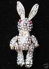 Scratching Nose Easter Bunny Rabbit Pin Brooch PRECIOUS  