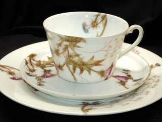 ANTIQUE HP Limoges BAWO DOTTER Tea cup and saucer TRIO  