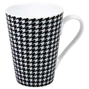   Escapada Hounds Tooth Mugs, Black/White, Set of 4: Kitchen & Dining