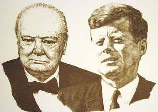   By Honorary Citizenship Hand Signed Lithograph Art Artwork JFK  