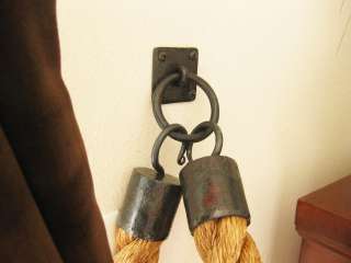 EXCLUSIV HAND Forged Iron Rope Curtain Drapery Tiebacks  