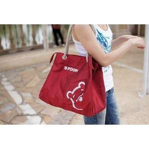  Pooh Bear Large Red Tote Purse Diaper Bag: Baby