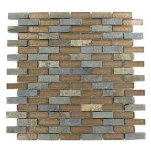  Geological Brick Multicolor Slate & Bronze Glass Tiles 1 