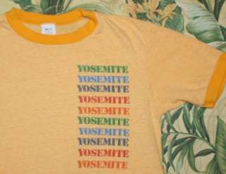 Vtg 80s YOSEMITE National Park Ringer T Shirt S/M  