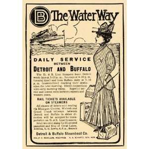 1908 Ad Detroit Buffalo Steamboat Great Lakes Transport 