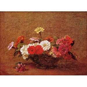    Théodore Fantin Latour   24 x 18 inches   Zinnias