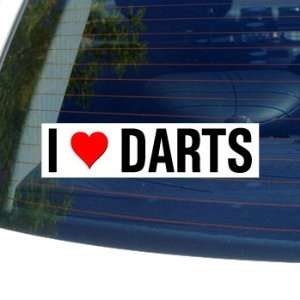  I Love Heart DARTS   Window Bumper Sticker: Automotive