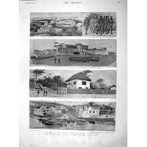   1895 Ashanti Gold Coast Cape Castle Fort Elmina Prahsu