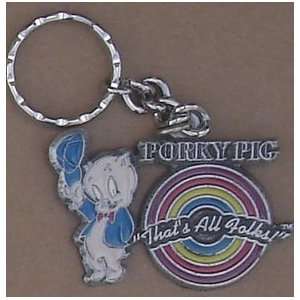  Porky Pig Heavy Cast Metal Looney Tune Key Ring 