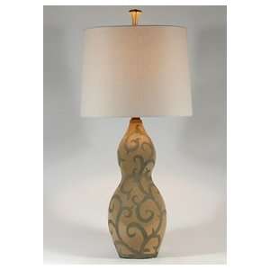  Natural Light Picola Pottery Swirled Table Lamp: Home 
