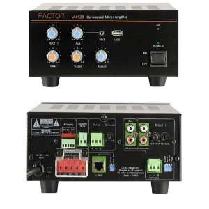  Factor V4120 120W Mixer Amplifier 70 Volt 4 Input (Black 